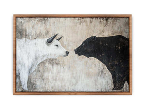 Bear and Bull Canvas Painting