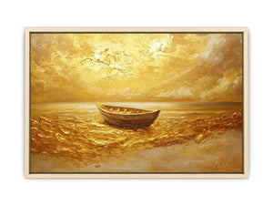 Gold Boat Canvas Painting