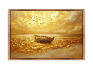 Gold Boat Canvas Painting