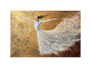 White Ballerina Oil Painting