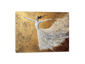 White Ballerina Canvas Painting