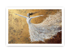 White Ballerina Canvas Painting