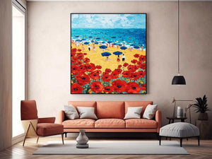 The Scarlet Coastline Painting