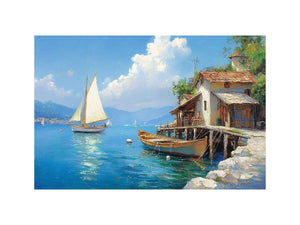 Harbor Oil Painting
