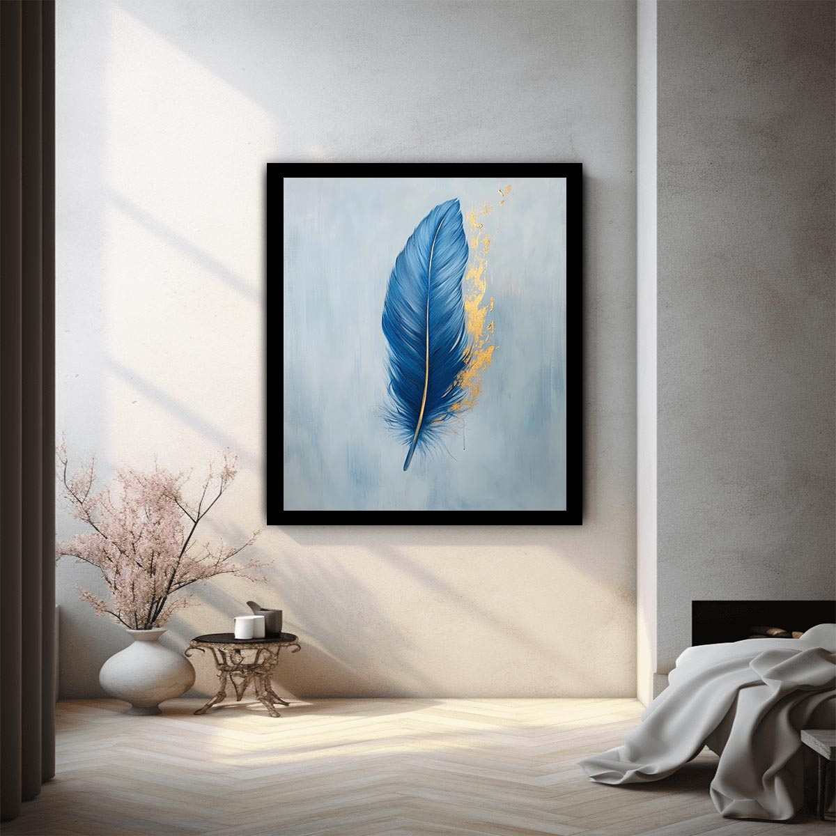Blue Feather Painting