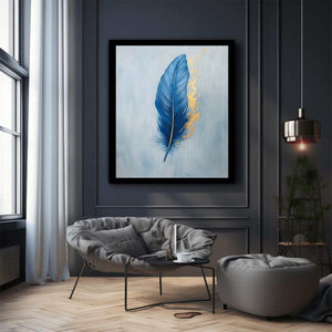 Blue Feather Canvas Painting