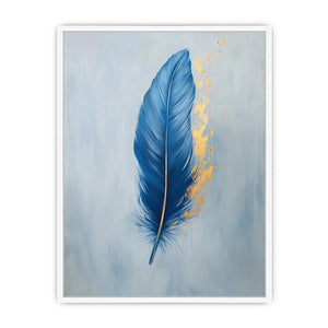 Blue Feather Canvas Painting