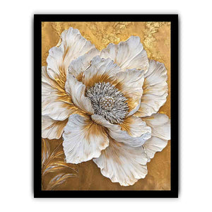 Gold Peony Canvas Painting