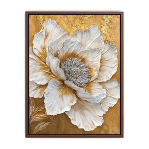 Gold Peony Canvas Painting