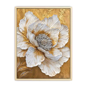Gold Peony Canvas Painting