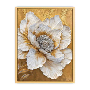 Gold Peony Canvas Painting