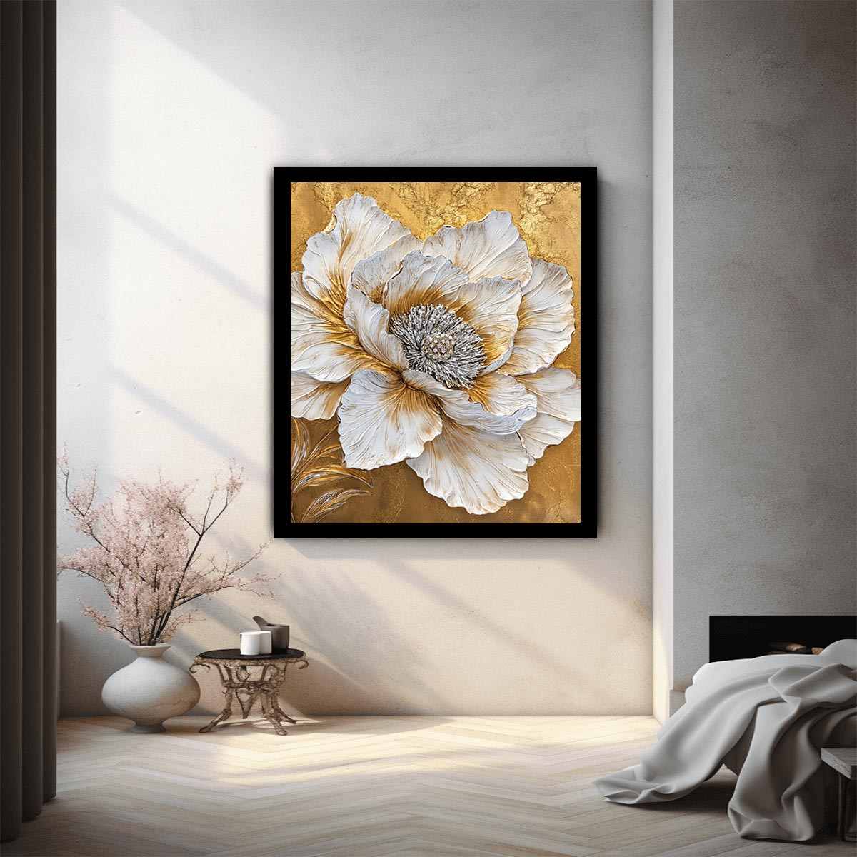 Gold Peony Painting