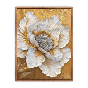 Gold Peony Canvas Painting