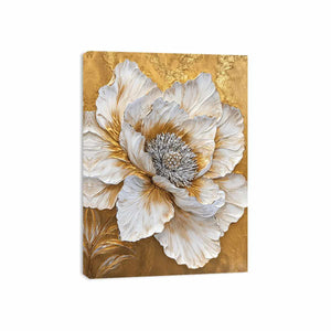 Gold Peony Canvas Painting