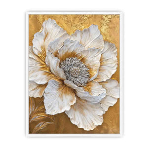 Gold Peony Canvas Painting