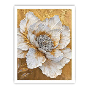 Gold Peony Canvas Painting