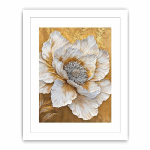 Gold Peony Canvas Painting