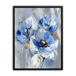 Blue Flowers Canvas Painting