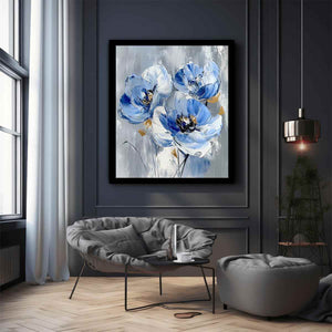 Blue Flowers Canvas Painting