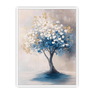 Blue Gold Tree Canvas Painting