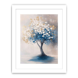 Blue Gold Tree Canvas Painting