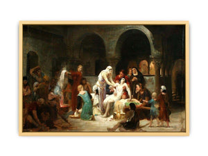 Sainte Élisabeth de Hongrie soignant les malades Streched canvas