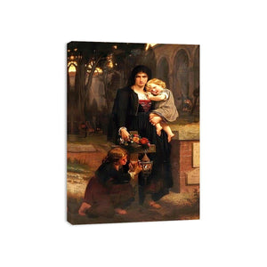 Sa me`re avec ses deux enfants a` la tombe du pe`re Painting