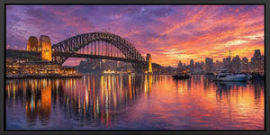 Sydney Harbour Bridge Dawn Panorama Canvas Print Panorama