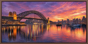 Sydney Harbour Bridge Dawn Panorama Canvas Print Panorama