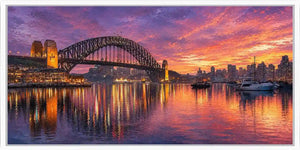 Sydney Harbour Bridge Dawn Panorama Canvas Print Panorama