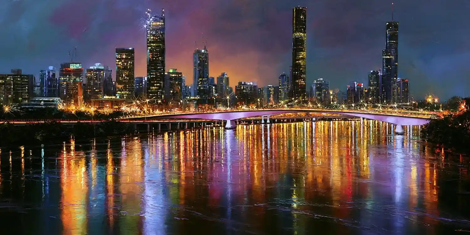 Brisbane River City Panorama Canvas Print