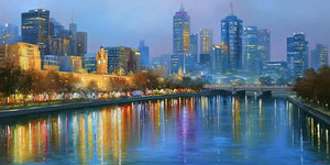 Melbourne Yarra River Panorama Canvas Print