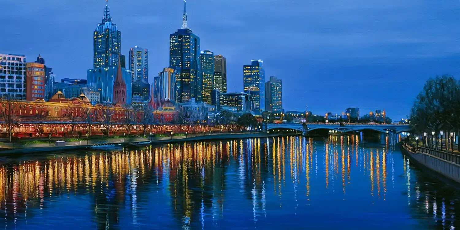 Melbourne City Skyline Panorama Canvas Print