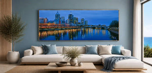 Melbourne City Skyline Panorama Canvas Print