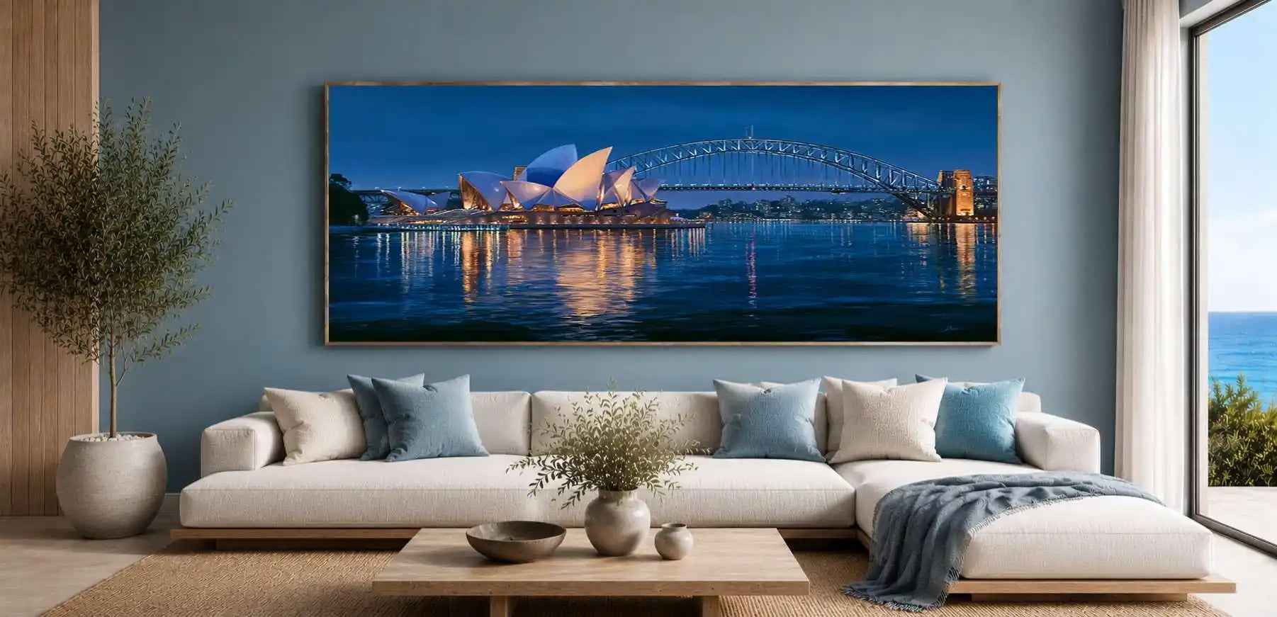 Sydney Harbour at Night Panorama Wall Art