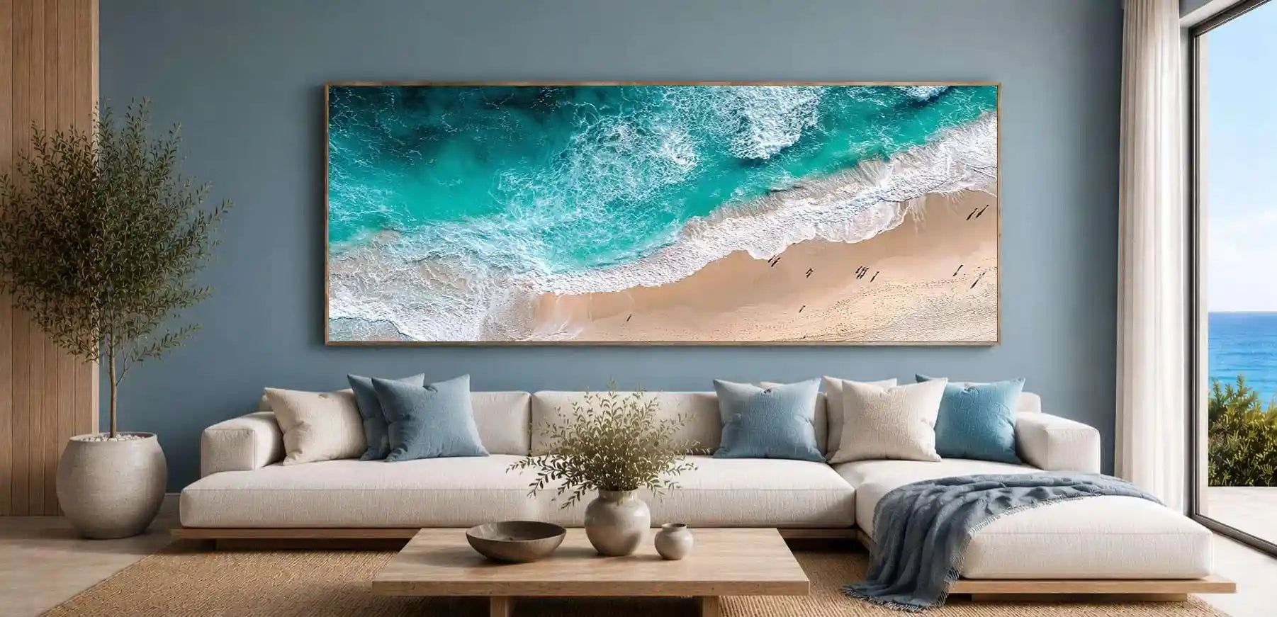 Aerial Tide Panoramic Canvas Print