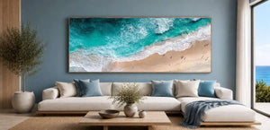 Aerial Tide Panoramic Canvas Print