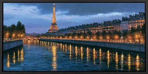 Eiffel Tower & Seine River Panoramic painting