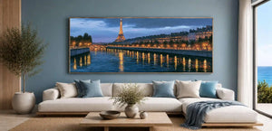 Eiffel Tower & Seine River Panoramic painting