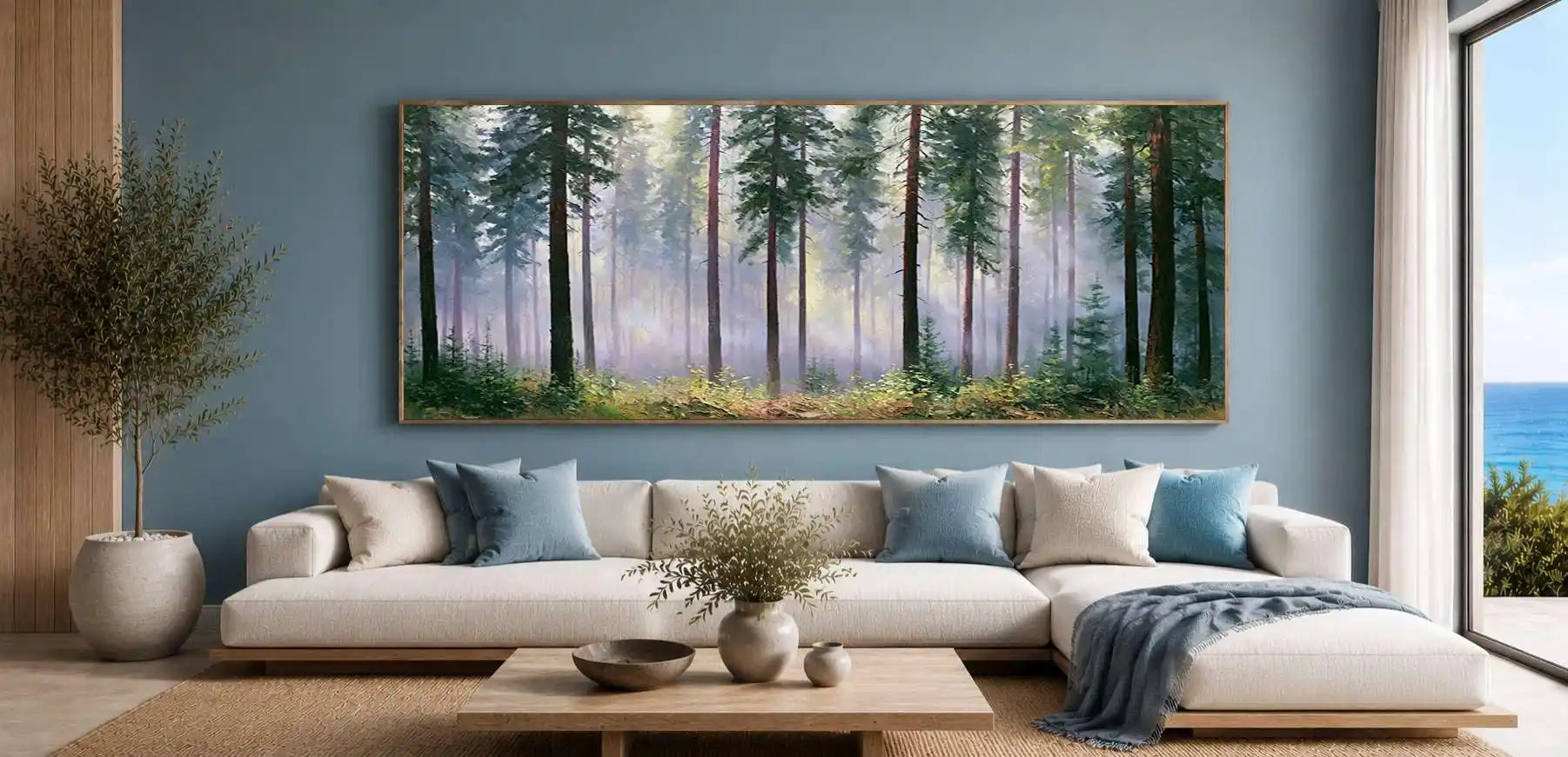 Evergreen Forest Panoramic painting