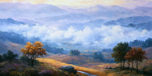 Mountain valley Panorama Canvas Print