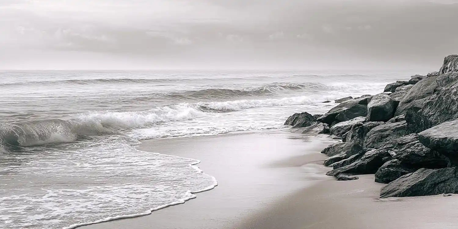 Quiet Breakwater Panoramic Canvas Print
