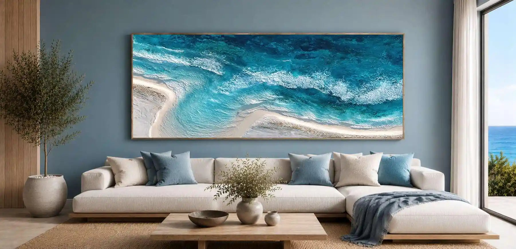 Ocean Veil Panoramic Canvas Print