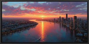 Golden Cliff Tide Panoramic Canvas Print