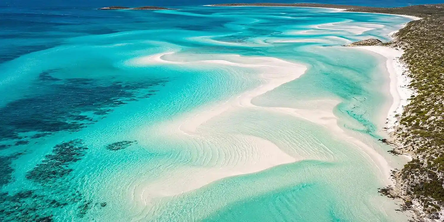 Turquoise Sandbar Panoramic Canvas Print