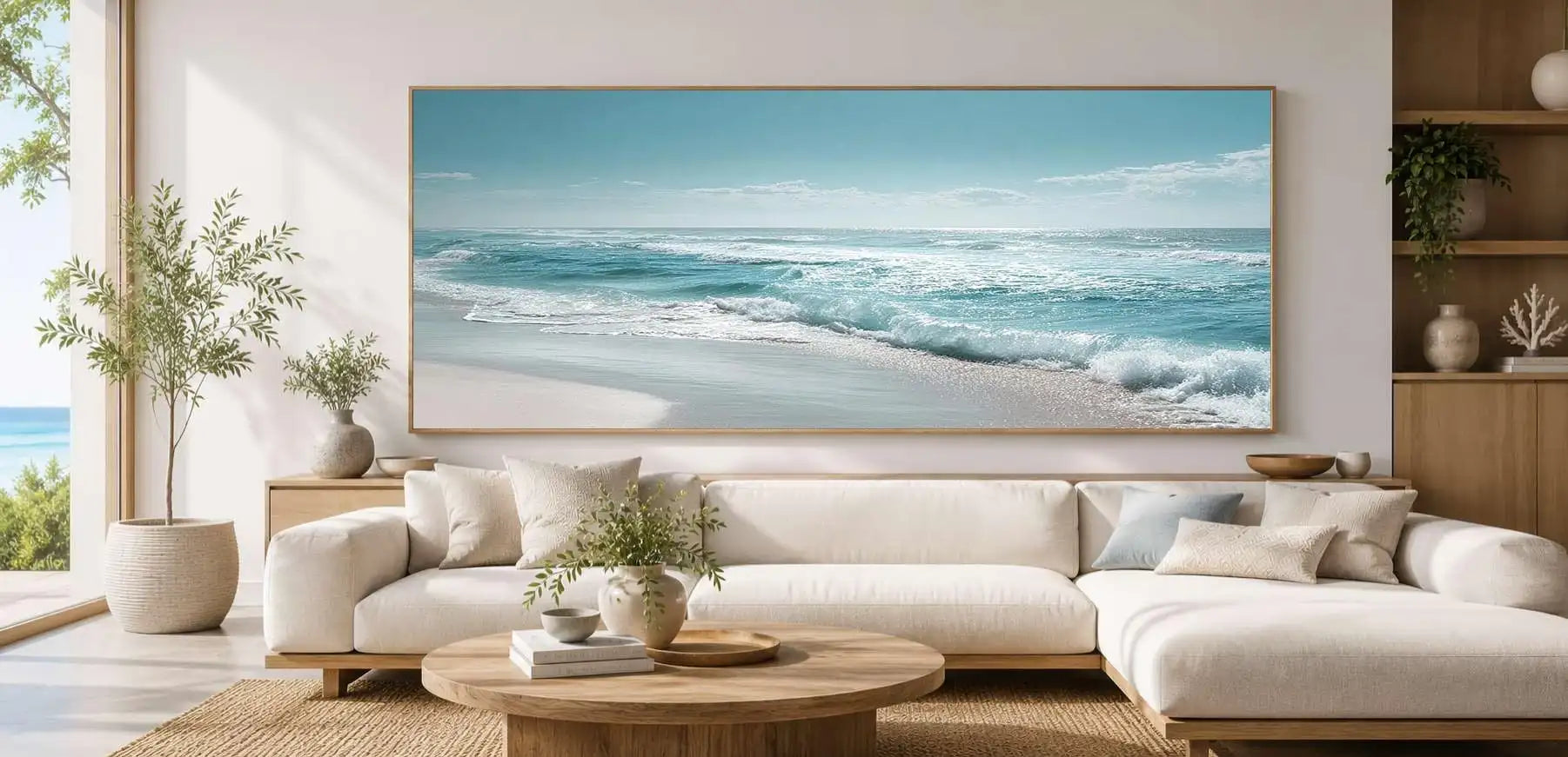 Silver Tide Panoramic Canvas Print