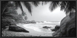 Tropical Monochrome Panoramic Canvas Print