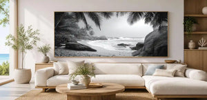 Tropical Monochrome Panoramic Canvas Print