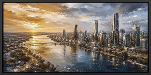 Harbor Glow Panoramic Canvas Print