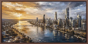 Harbor Glow Panoramic Canvas Print